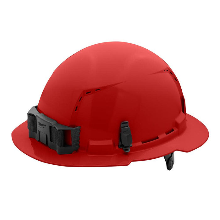 Milwaukee Red Full Brim Vented Hard Hat w/6pt Ratcheting Suspension - Type 1, Class C