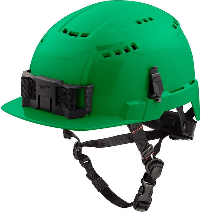 Milwaukee Green Front Brim Vented Safety Helmet (USA) - Type 2, Class C