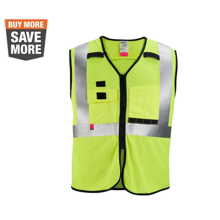 Milwaukee AR/FR Cat. 1 Class 2 High Visibility Yellow Mesh Safety Vest - S/M